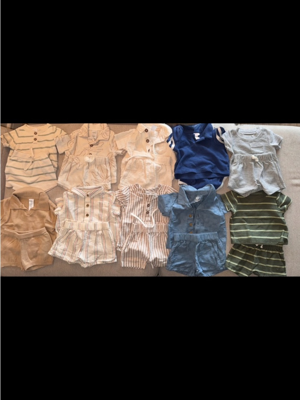 Baby Toddler Romper Bundle - Neutral Stripes & Solids
